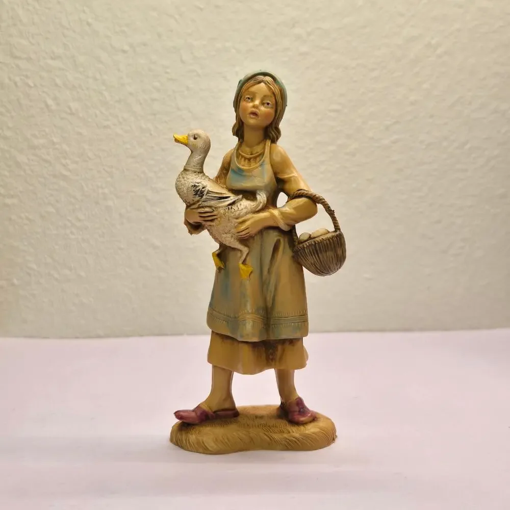 Vintage Fontanini Italy 110 Deborah Woman with Goose Girl Figurine Nativity 5